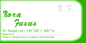 nora fusus business card